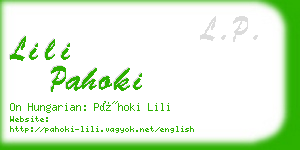 lili pahoki business card